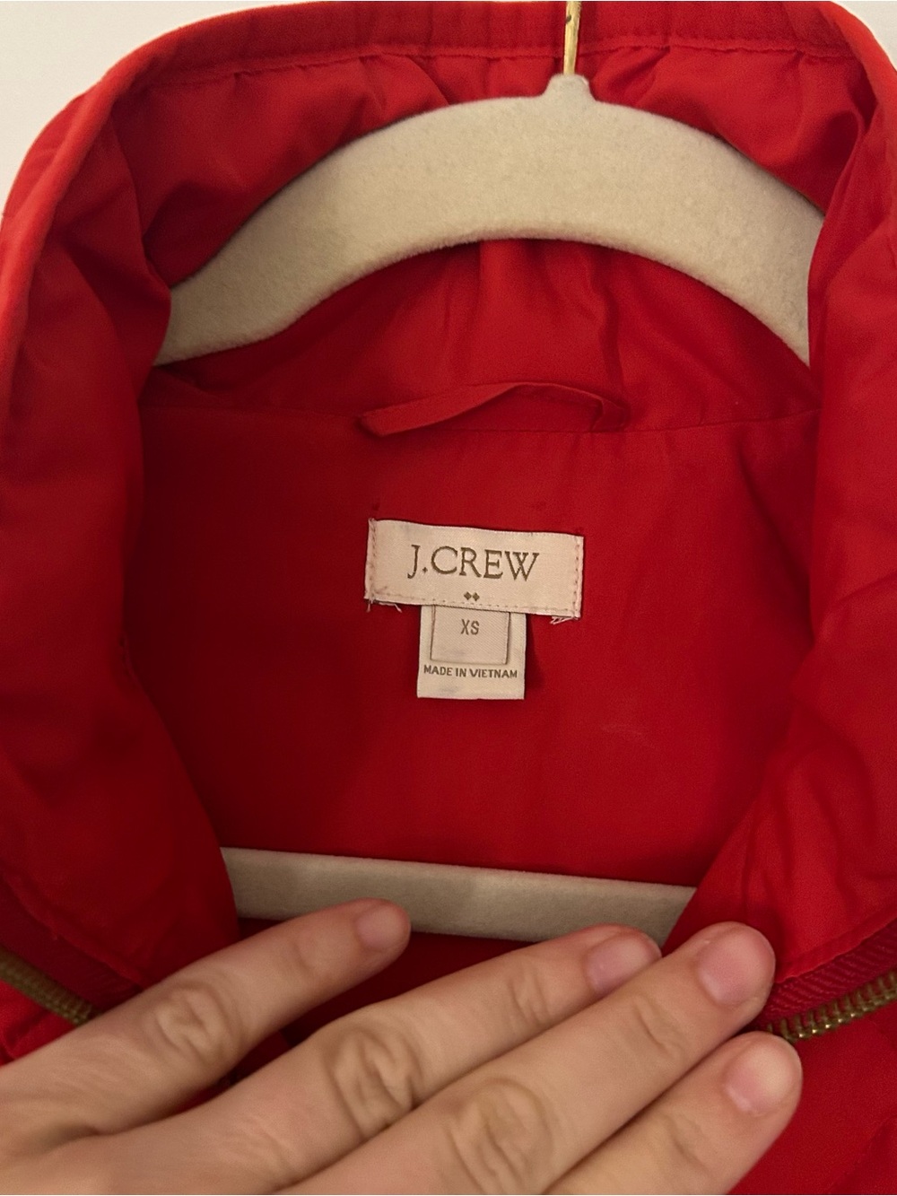 J. Crew Quilted Red Sleeveless Puffer Vest XS - Picture 3 of 4